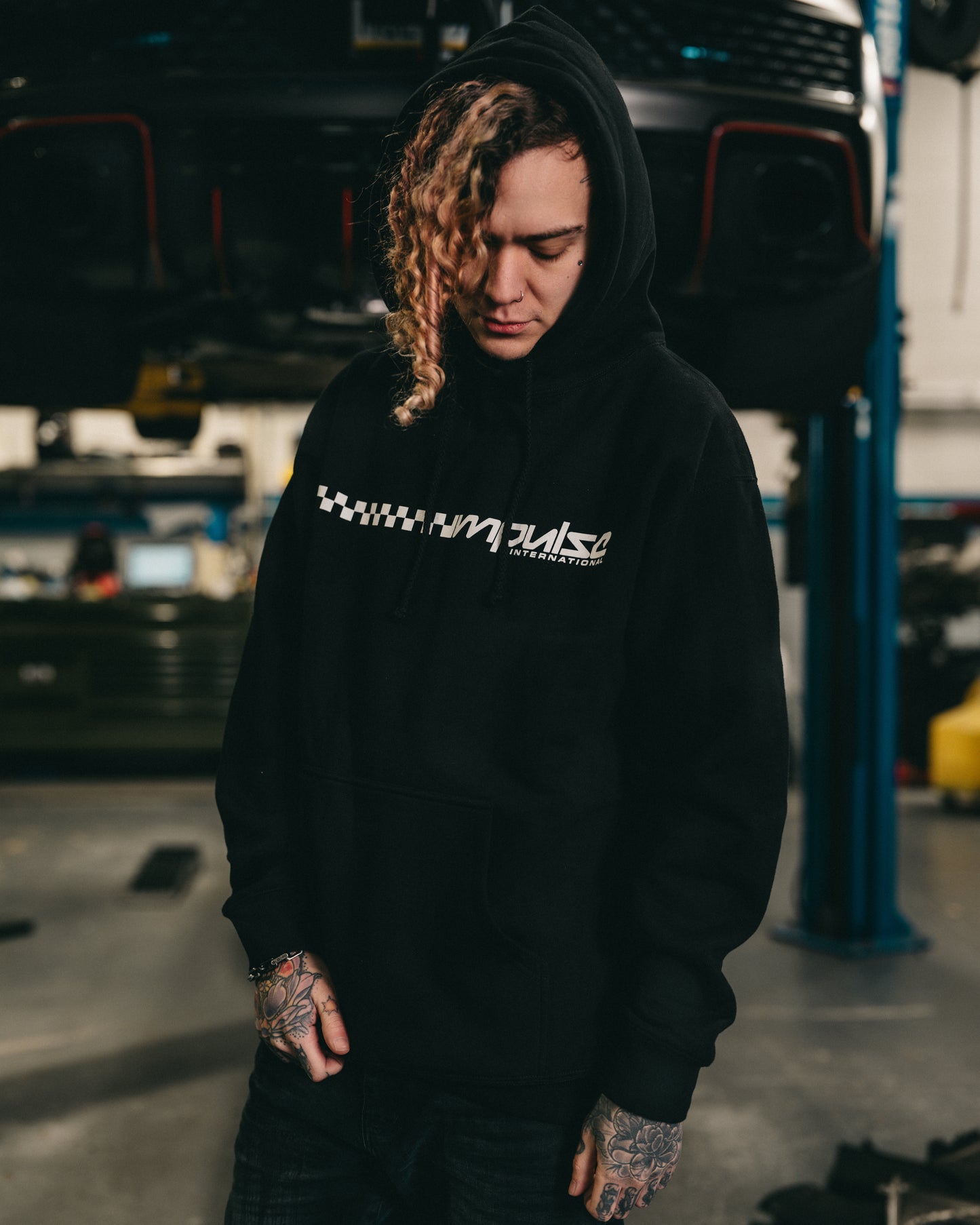 Flag Raceway Pullover Hoodie (Black)
