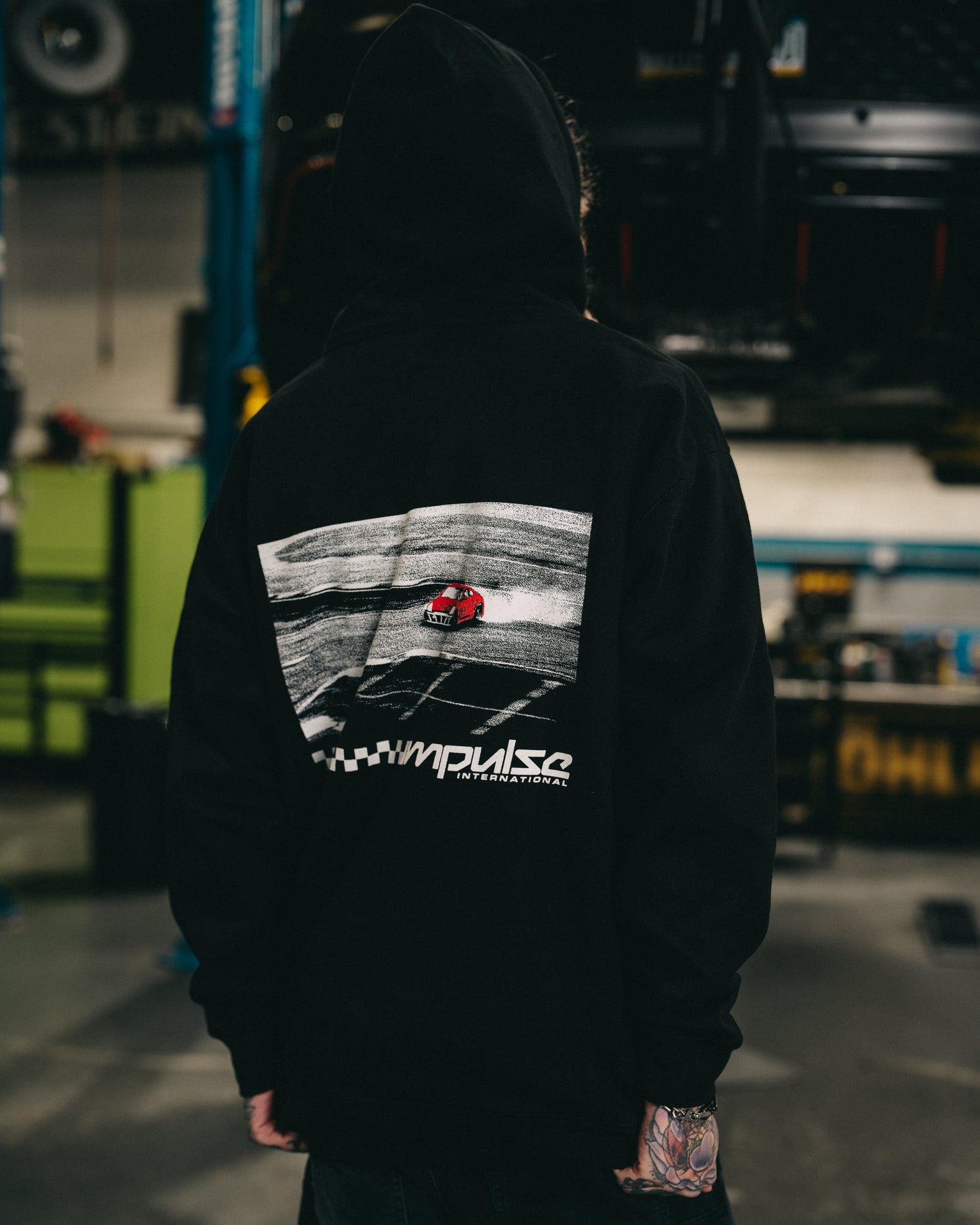 Flag Raceway Pullover Hoodie (Black)