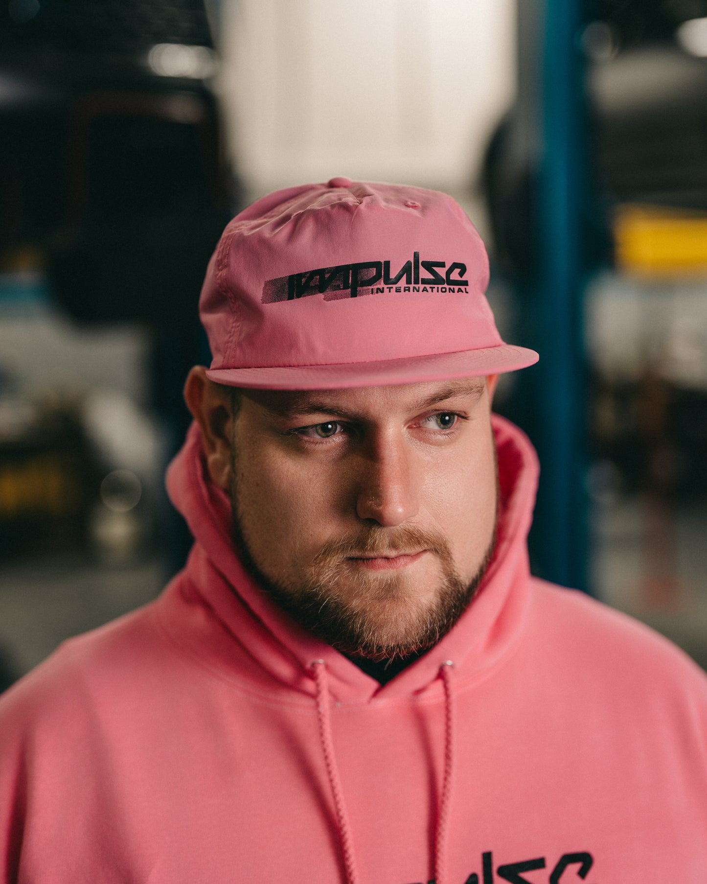Blur Logo Surf Snapback Hat (Pink)